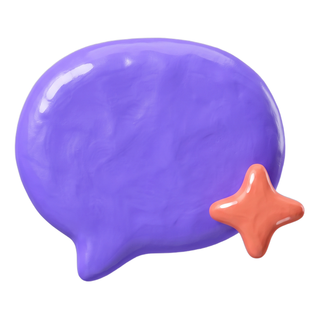 A foil speech bubble